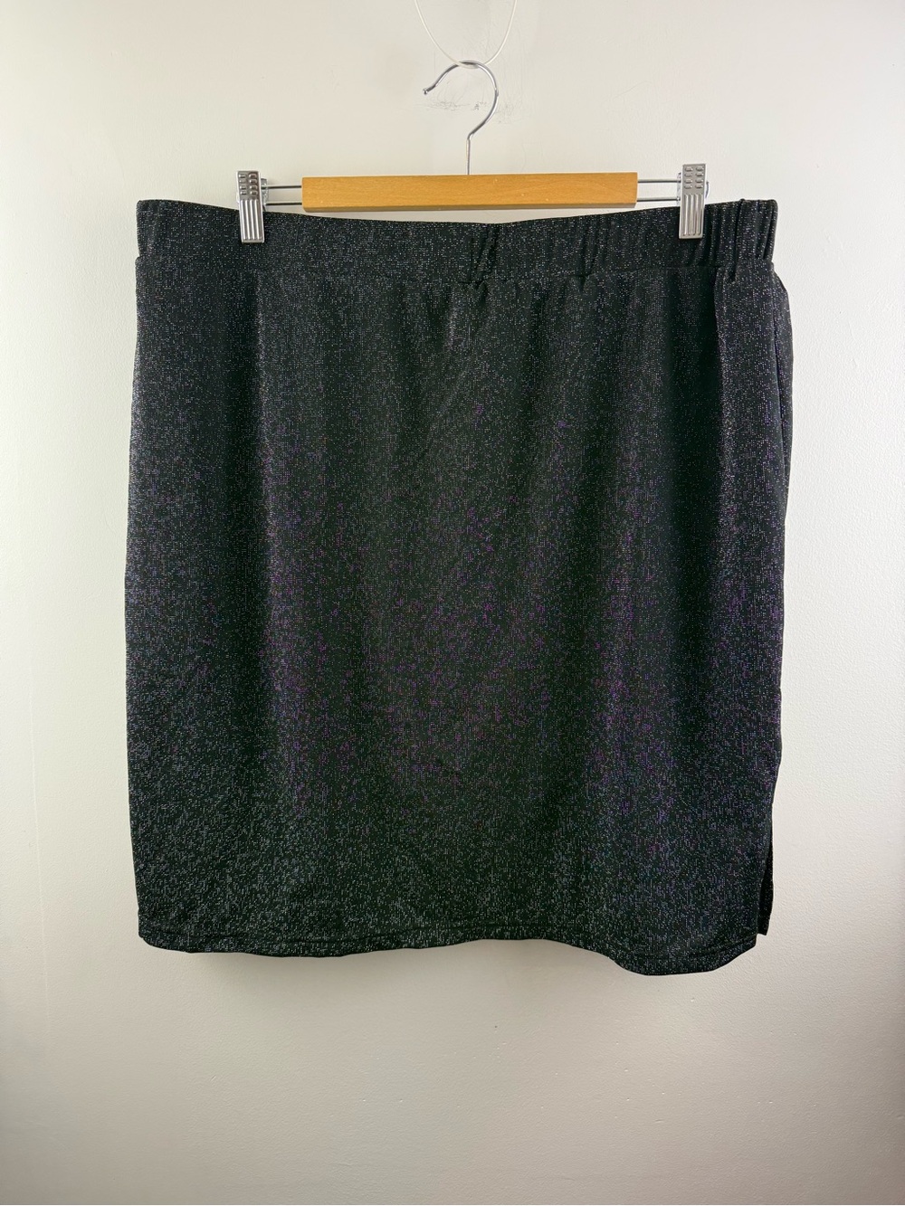 KAFFE Curve NWT Black Glitter KCBirgitte Skirt Plus Size L 20 22